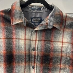 Pendleton USA LODGE Plaid Men’s Virgin Wool Long Sleeve Shirt Size M